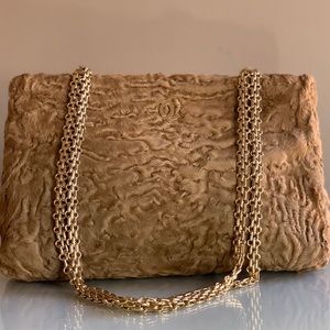CHANEL Persian Lamb Fur Jumbo bag